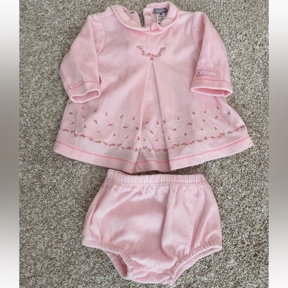 Vintage Carter's Pink Floral Baby Set